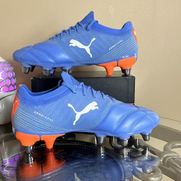 Puma AVANT PRO RUGBY BOOTS/CLEATS Puma Blue/Orange (10614 03) Mens Size 7 New! - Picture 3 of 11